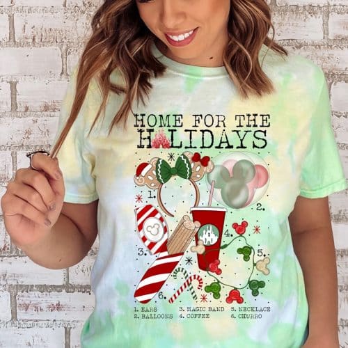 Home For The Holidays Tie Dye Shirt