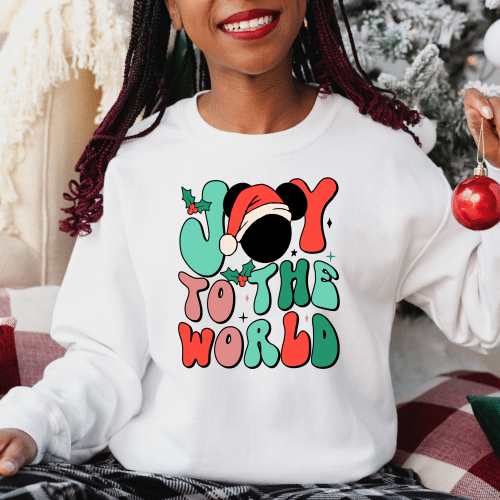Joy To The World Mickey Mouse Christmas Sweatshirt