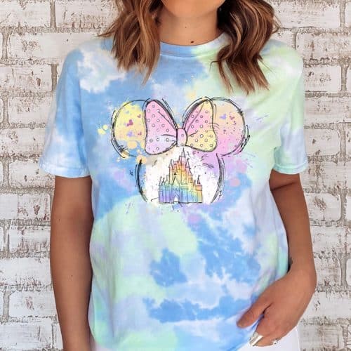 Minnie Mouse Rainbow Castle Tie Dye Shirt