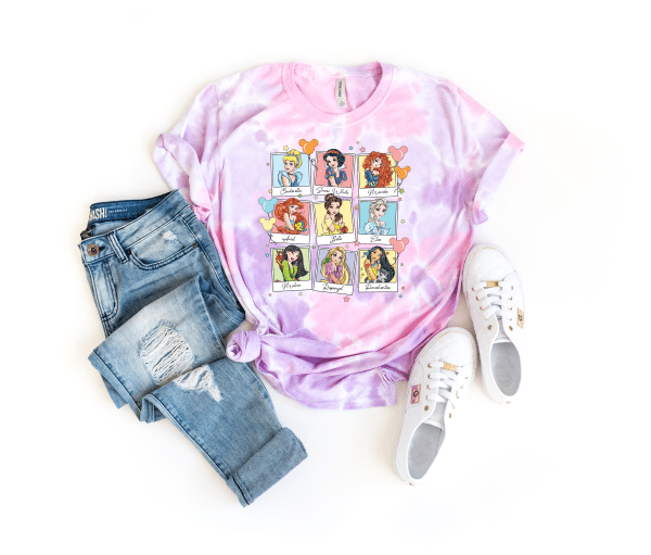 Disney Princess Photo's Tie Dye Shirt