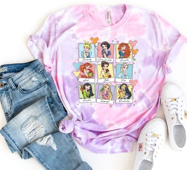 Disney Princess Photo's Tie Dye Shirt