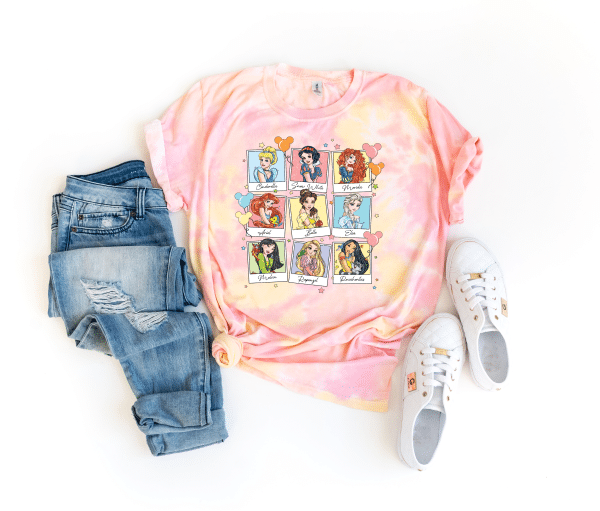 Disney Princess Photo's Tie Dye Shirt