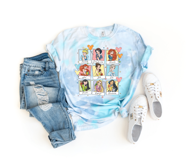 Disney Princess Photo's Tie Dye Shirt