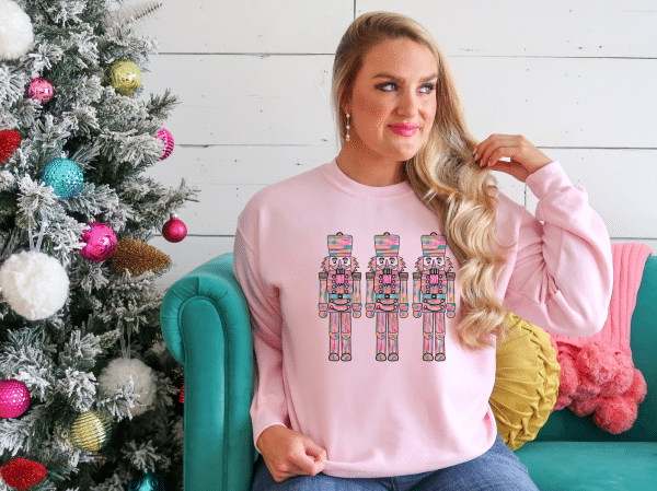 WATERCOLORNUTCRACKERPINKSWEATSHIRT