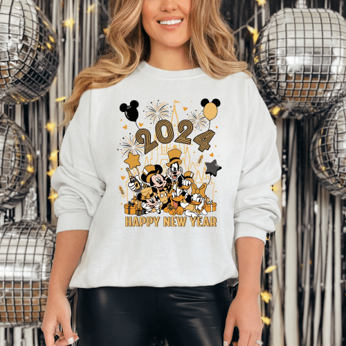 2024 Happy New Year Mickey & Friends Sweatshirt