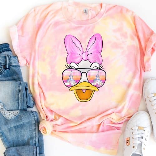 Daisy Duck Aviator Glasses Tie Dye Shirt