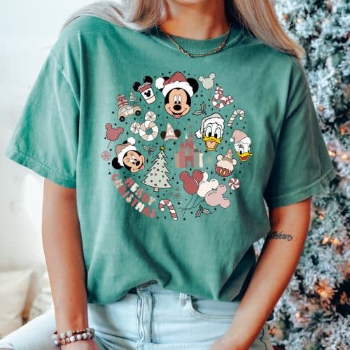 Disney Christmas Circle Comfort Colors Shirt