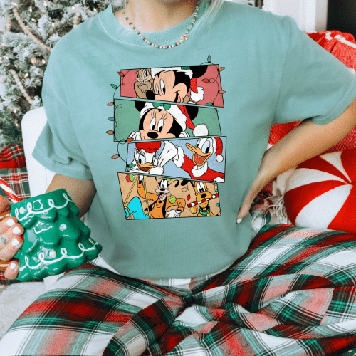 Vintage Mickey and Friends Christmas Comfort Colors Christmas Shirt