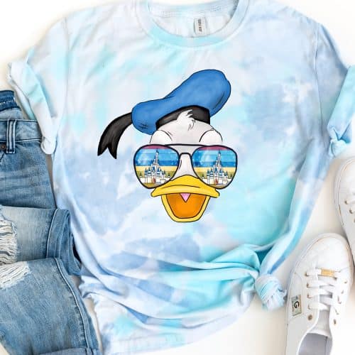 Donald Duck Aviator Glasses Tie Dye Shirt