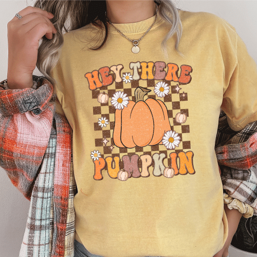 Retro Hey There Pumpkin Comfort Colors Shirt