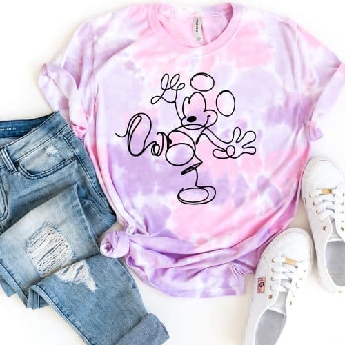 Mickey Mouse Lines Tie Dye Shirt