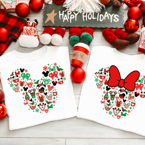 Mickey or Minnie Mouse Christmas Shirt – Youth & Toddler