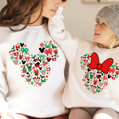 Mickey Mouse or Minnie Mouse Christmas Sweatshirt