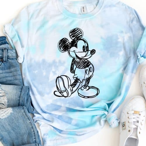 Classic Mickey Sketch Tie Dye Shirt