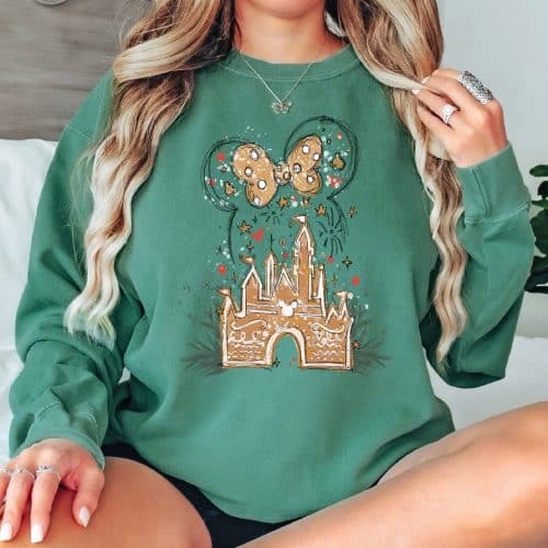 Minnie Mouse Gingerbread Castle Comfort Colors Sweatshirt