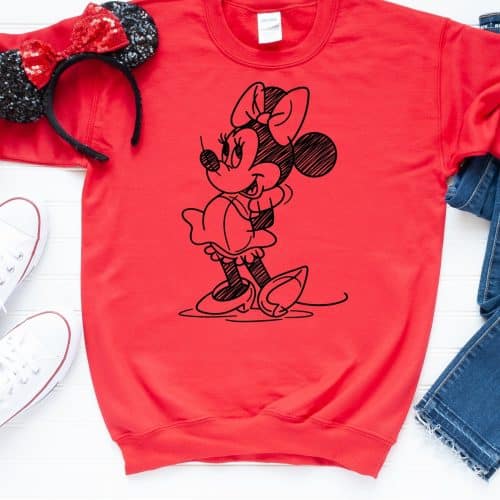 Minnie Mouse Sketch Youth Sweatshirt