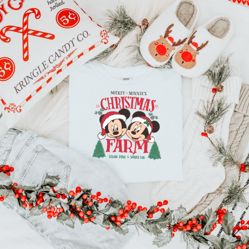 Mickey & Minnie’s Christmas Tree Farm Comfort Colors Shirt