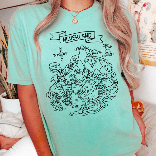 Neverland Map Comfort Colors Shirt