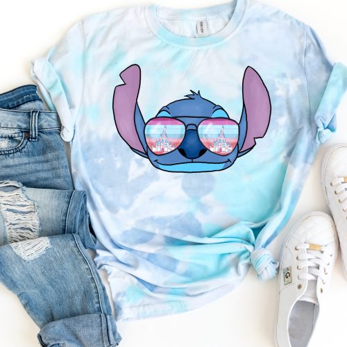 Stitch Aviator Glasses Tie Dye Shirt