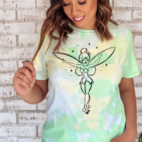 Tinkerbell Sketch Tie Dye Shirt