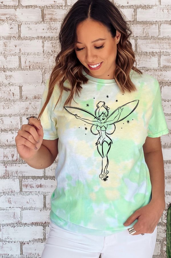 Tinkerbell Sketch Tie Dye Shirt