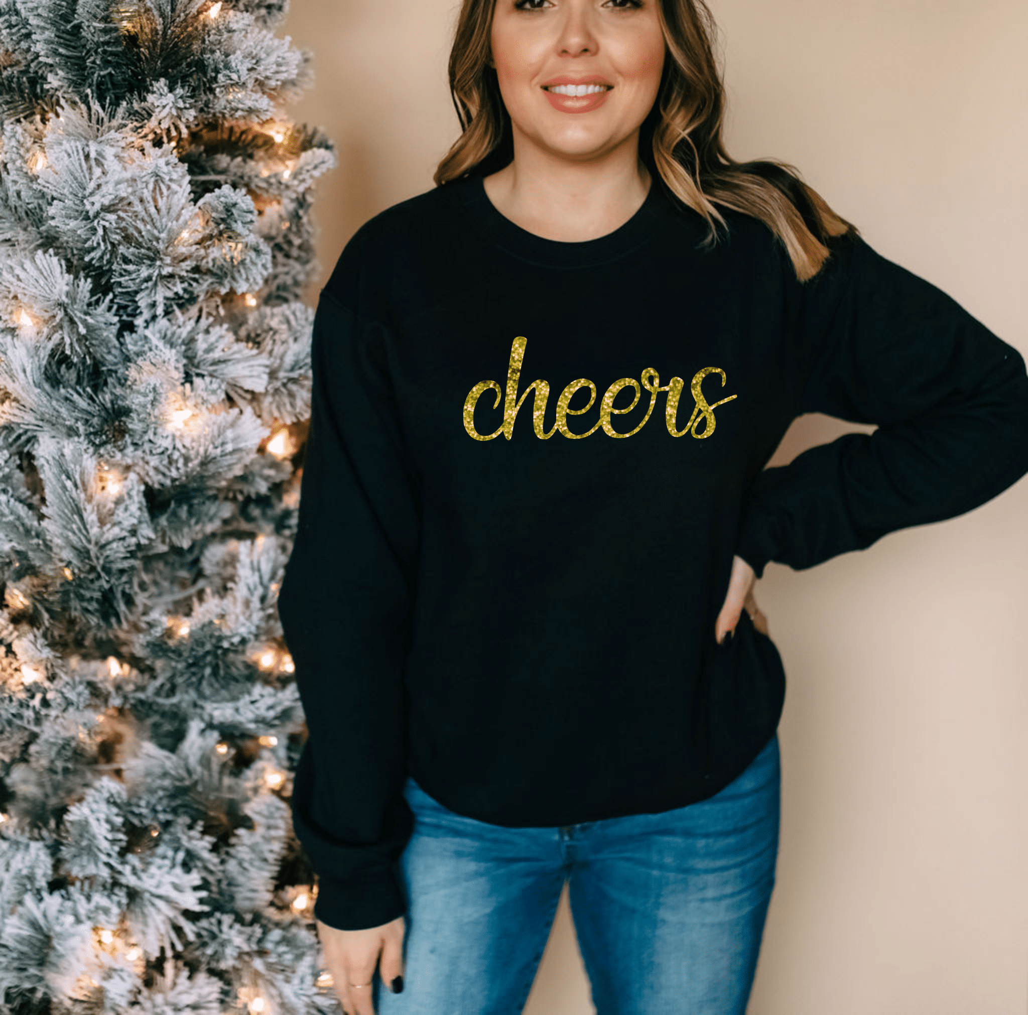 GLITTER cheers Sweatshirt - Liberty Tree Tees