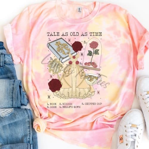 Tale As Old As Time Chart Tie Dye Shirt