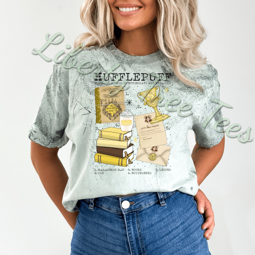 Hufflepuff Chart Comfort Colors Colorblast Shirt