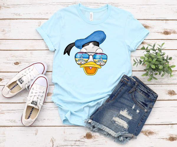 Donald duck castle aviator glasses shirt