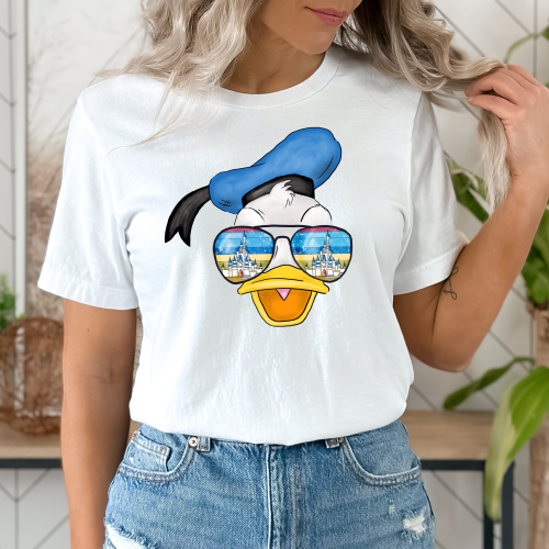 Donald Duck castle aviator glasses shirt Shirt