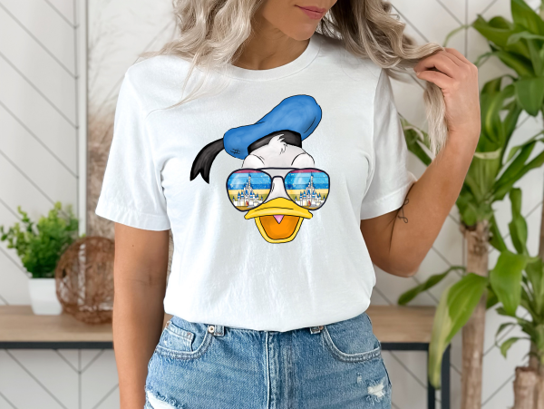 Donald duck castle aviator glasses shirt