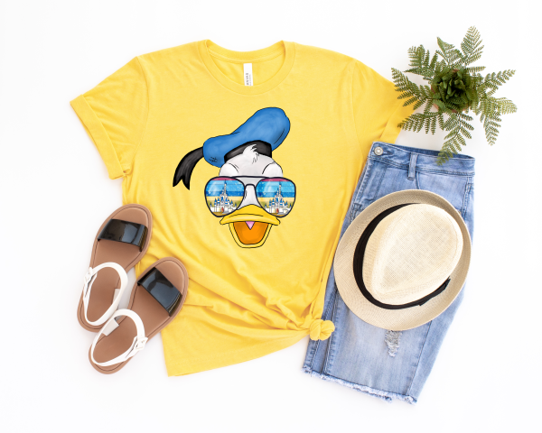 Donald duck castle aviator glasses shirt