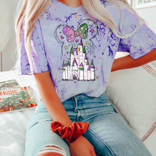 Minnie Mouse Mardi Gras Castle Comfort Colors Colorblast Shirt