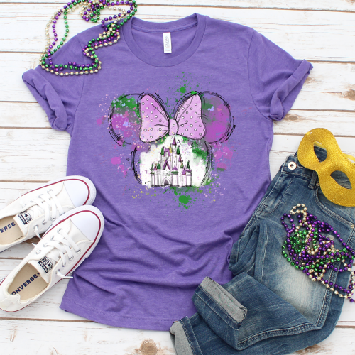 Minnie Mouse Mardi Gras Head Shirt