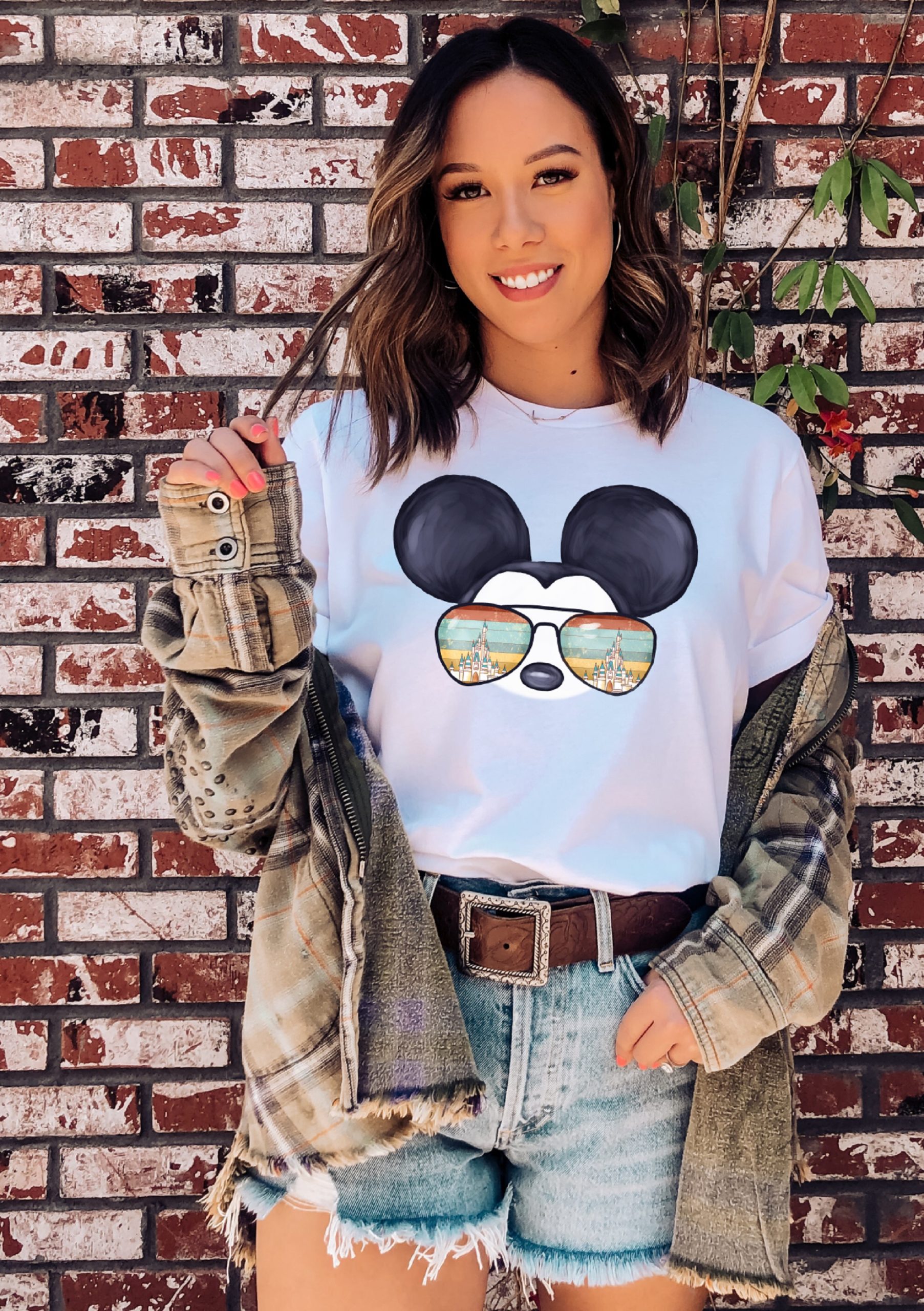 Mickey Mouse Castle Aviator Glasses shirt