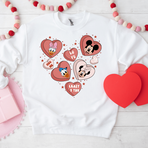 Disney Conversation Hearts Sweatshirt