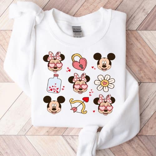 Mickey & Minnie Valentine’s Doodle Sweatshirt