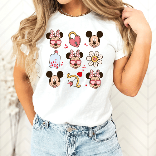 Mickey & Minnie Valentine’s Doodles Shirt