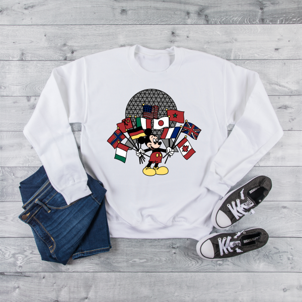 Mickey Epcot Flags Sweatshirt