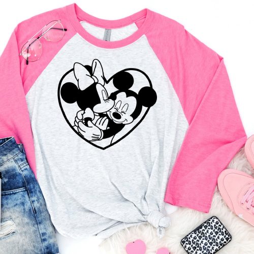 Mickey & Minnie Heart Raglan