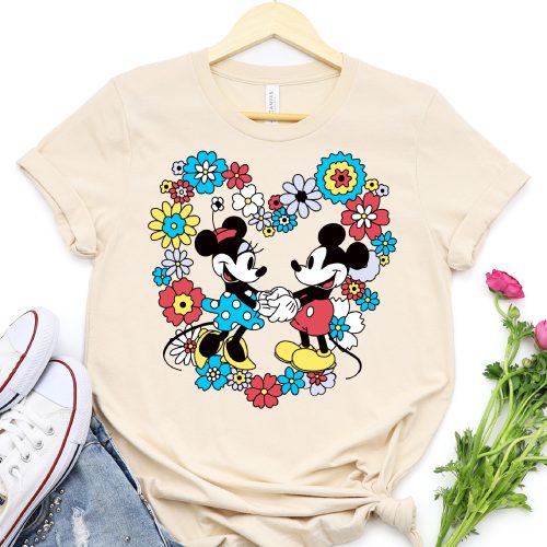 Mickey & Minnie Retro Flowers Shirt