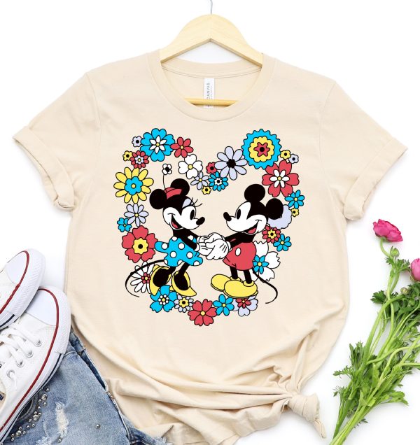 Mickey & Minnie Retro Flowers Shirt