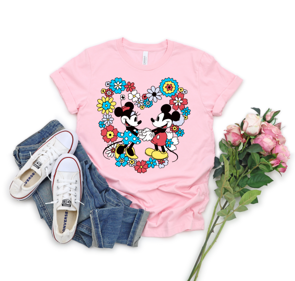 Mickey & Minnie Retro Flowers Shirt