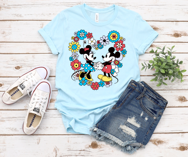 Mickey & Minnie Retro Flowers Shirt