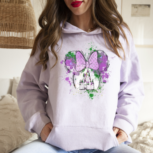 Minnie Mouse Mardi Gras Head Hoodie