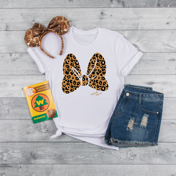 Minnie mouse leopard bow shirt