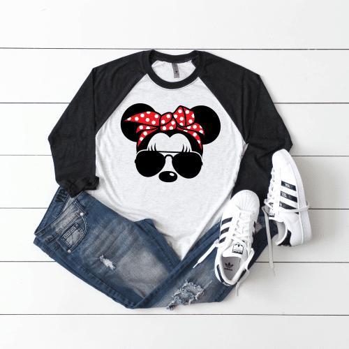 Minnie Mouse Polka Dot Bandana Raglan