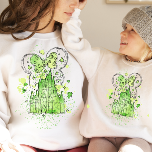 Minnie Mouse St. Patrick’s Day Castle Sweatshirt- Youth