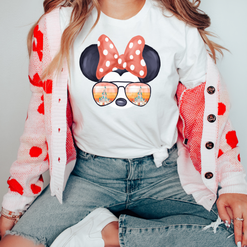 Minnie Mouse Castle Aviator Glasses Shirt