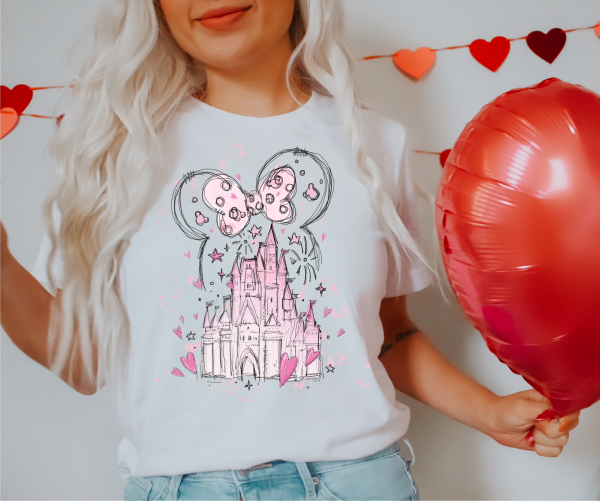 Minnie Valentine's Day castle shirt